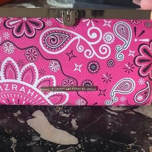 Isaac Mizrahi Vibrant Pink Paisley Clutch